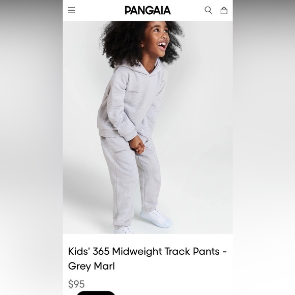PANGAIA Kids' 365 Midweight Track Pants GREY and BLUE - Picture 6 of 10